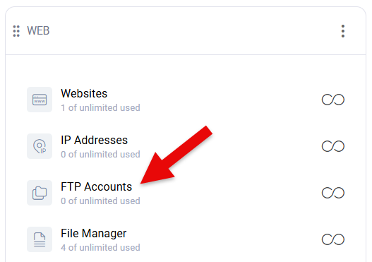 Hosting Spaces FTP Accounts Icon