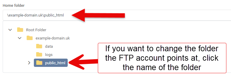 FTP Home Folder