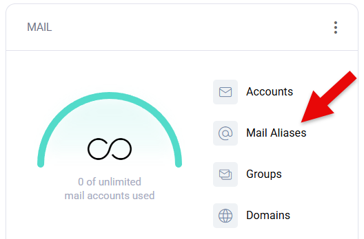 Hosting Spaces POP-IMAP Mail Aliases Icon