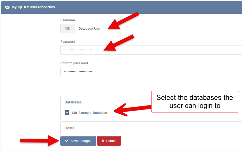 mySQL User Properties