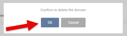 Delete Domain Confirmation