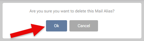 Delete Mail Alias Confirmation