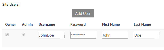 Username and Password Dialog