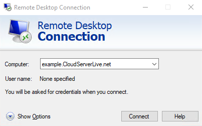 Windows Rempte Desktop Connection 