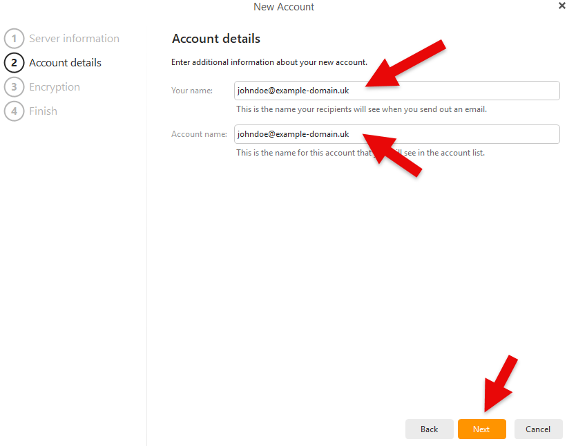 Account details
