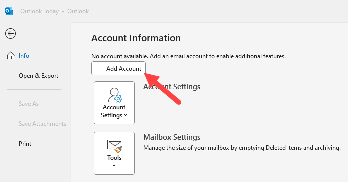 Outlook Office 365 Add Account